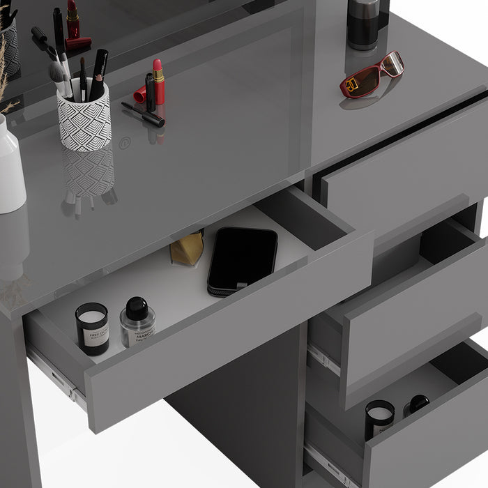 Vicco Set da tavolo per il trucco Grigio 40 cm con specchio a LED