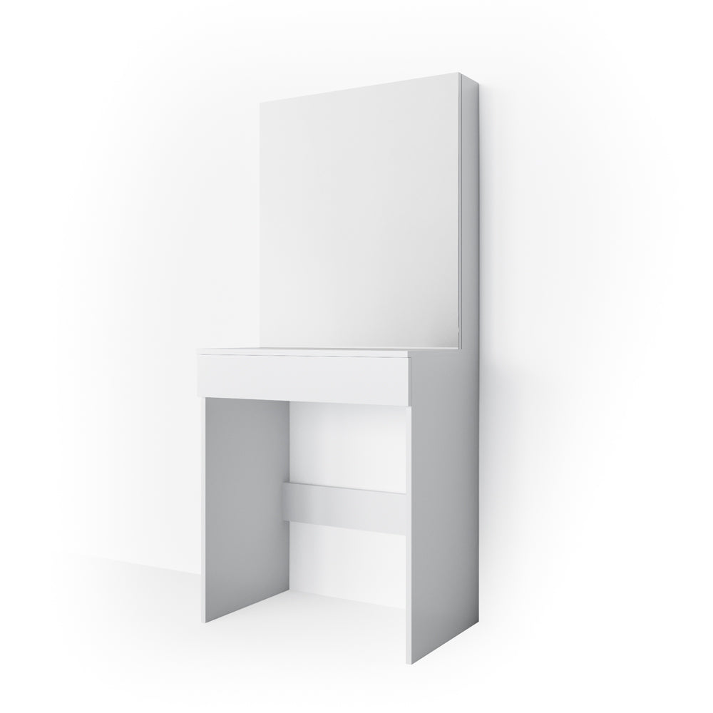 Comodino Vicco bianco, con specchio, 68 cm