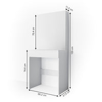 Comodino Vicco bianco, con specchio, 68 cm