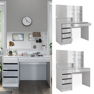 Vicco Tavolo da toeletta Bianco 55 cm con specchio