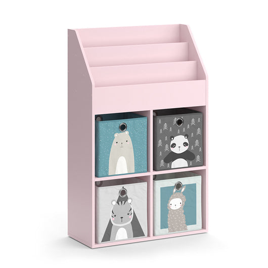 Vicco Libreria bambini rosa 72 x 114.2 cm con 4 scatole pieghevoli