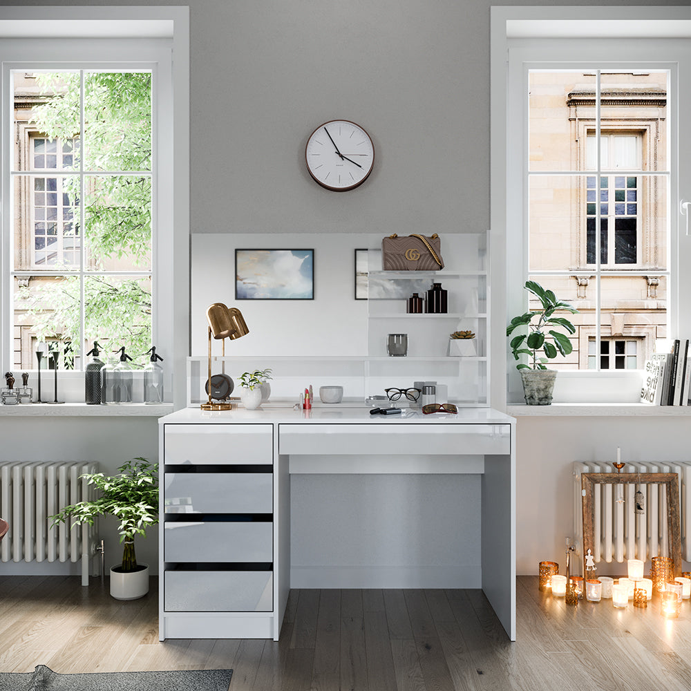 Vicco Tavolo da toeletta Bianco 55 cm con specchio