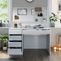 Vicco Tavolo da toeletta Bianco 55 cm con specchio