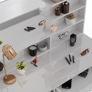 Vicco Tavolo da toeletta Bianco 55 cm con specchio