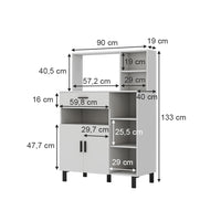 Vicco Mobile cucina dispensa Bianco 90 cm