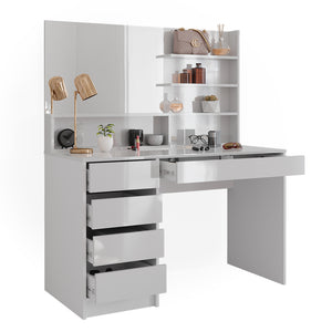 Vicco Tavolo da toeletta Bianco 55 cm con specchio