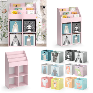 Vicco Libreria bambini rosa 72 x 114.2 cm con 4 scatole pieghevoli