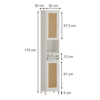 Vicco Armadio per il bagno Bianco 32 x 170 cm con 2 ante e cassetto