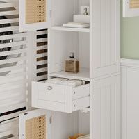 Vicco Armadio per il bagno Bianco 32 x 170 cm con 2 ante e cassetto