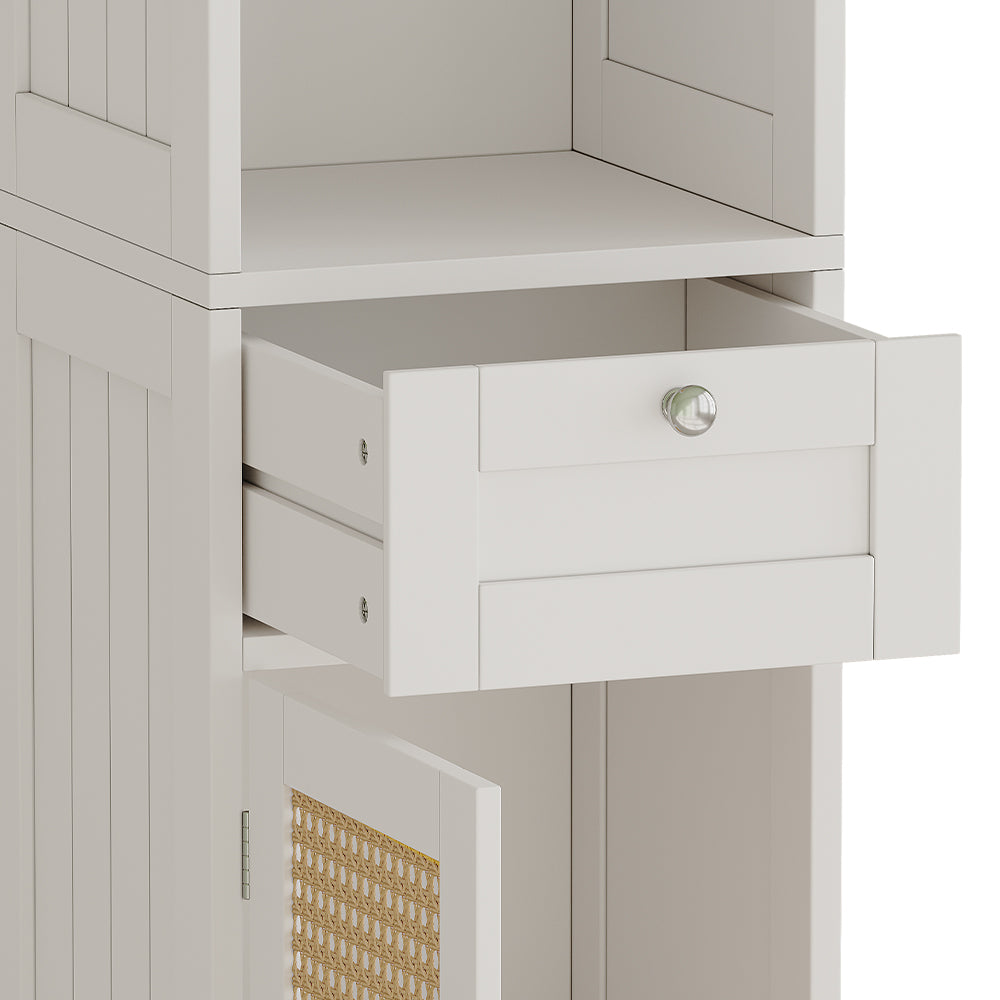 Vicco Armadio per il bagno Bianco 32 x 170 cm con 2 ante e cassetto