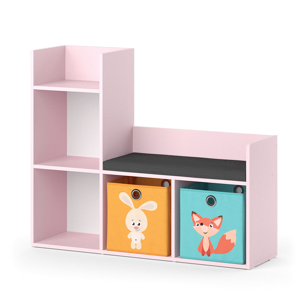 Vicco Libreria bambini rosa 107.2 x 88.6 cm con 2 scatole pieghevoli (colorate)
