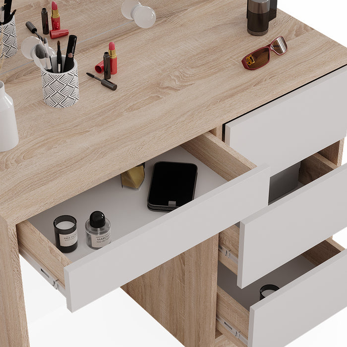 Vicco Tavolo da toeletta Sonoma 40 cm con illuminazione a LED