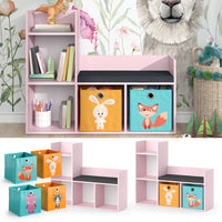 Vicco Libreria bambini rosa 107.2 x 88.6 cm con 2 scatole pieghevoli (colorate)