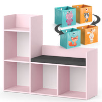 Vicco Libreria bambini rosa 107.2 x 88.6 cm con 2 scatole pieghevoli (colorate)