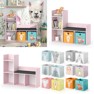 Vicco Libreria bambini rosa 107.2 x 88.6 cm con 2 scatole pieghevoli (colorate)