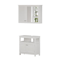 Vicco Set di mobili da bagno Bianco 2 parti, base con ripiano intermedio