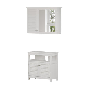 Vicco Set di mobili da bagno Bianco 2 parti, base con ripiano intermedio