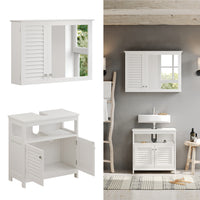 Vicco Set di mobili da bagno Bianco 2 parti, base con ripiano intermedio