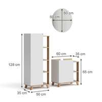Vicco Set di mobili da bagno Sonoma/Bianco 3 parti