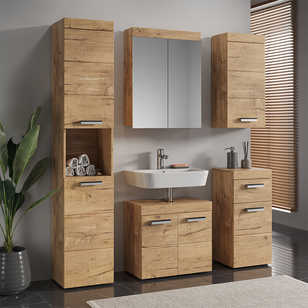 Vicco Set mobili bagno Quercia Wotan 5 parti
