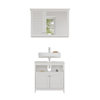 Vicco Set di mobili da bagno Bianco 2 parti, base con ripiano intermedio