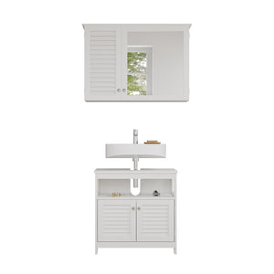 Vicco Set di mobili da bagno Bianco 2 parti, base con ripiano intermedio