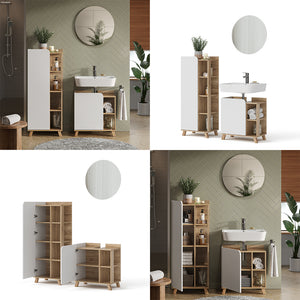 Vicco Set di mobili da bagno Sonoma/Bianco 3 parti