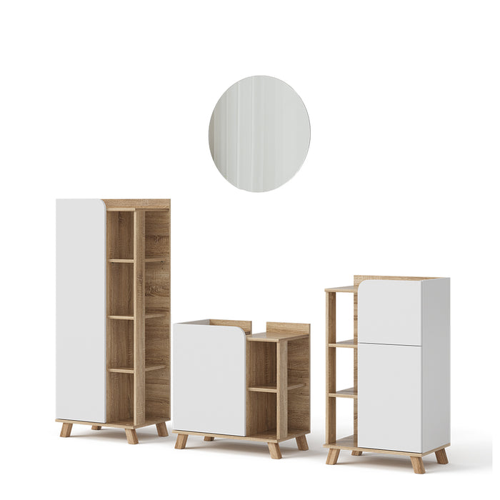 Vicco Set di mobili da bagno Sonoma/Bianco 4 parti