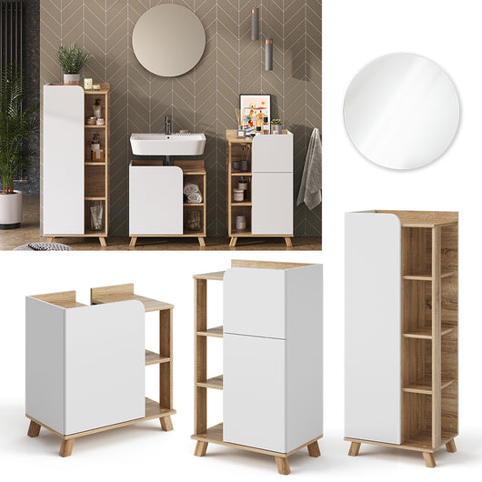 Vicco Set di mobili da bagno Sonoma/Bianco 4 parti