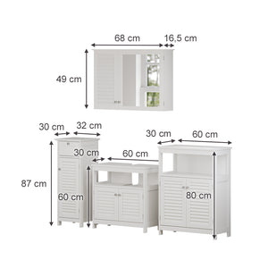 Vicco Set di mobili da bagno Bianco 4 pezzi, opzione 2