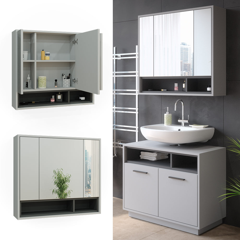 Vicco Specchio contenitore bagno Grigio/antracite 80 x 72 cm