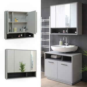 Vicco Specchio contenitore bagno Grigio/antracite 80 x 72 cm