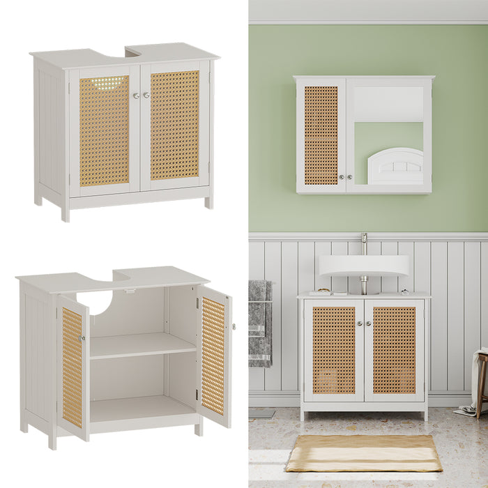 Vicco Mobile sottolavabo per bagno Bianco 60 x 58 cm con 2 porte