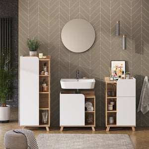 Vicco Set di mobili da bagno Sonoma/Bianco 4 parti