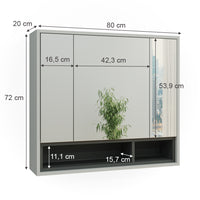 Vicco Specchio contenitore bagno Grigio/antracite 80 x 72 cm