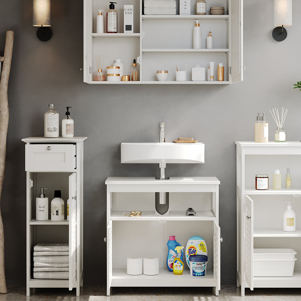 Vicco Set di mobili da bagno Bianco 4 pezzi, opzione 2