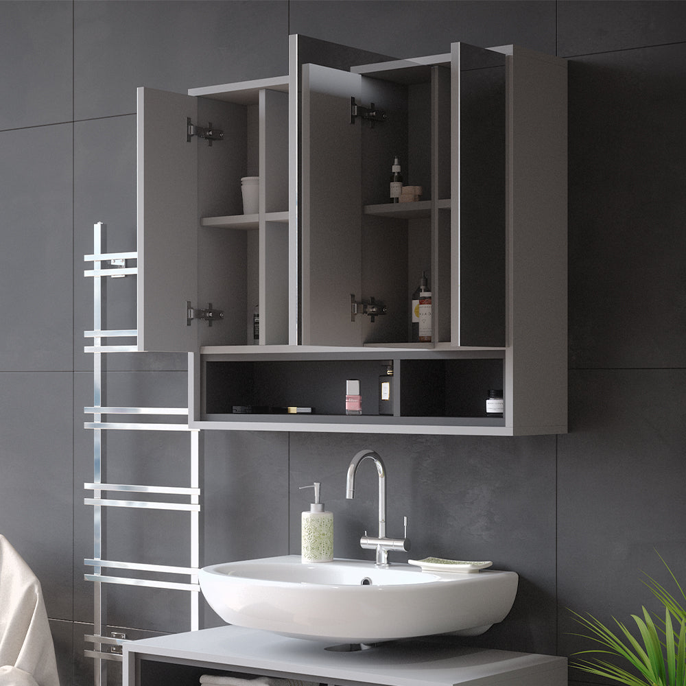 Vicco Specchio contenitore bagno Grigio/antracite 80 x 72 cm