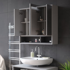 Vicco Specchio contenitore bagno Grigio/antracite 80 x 72 cm