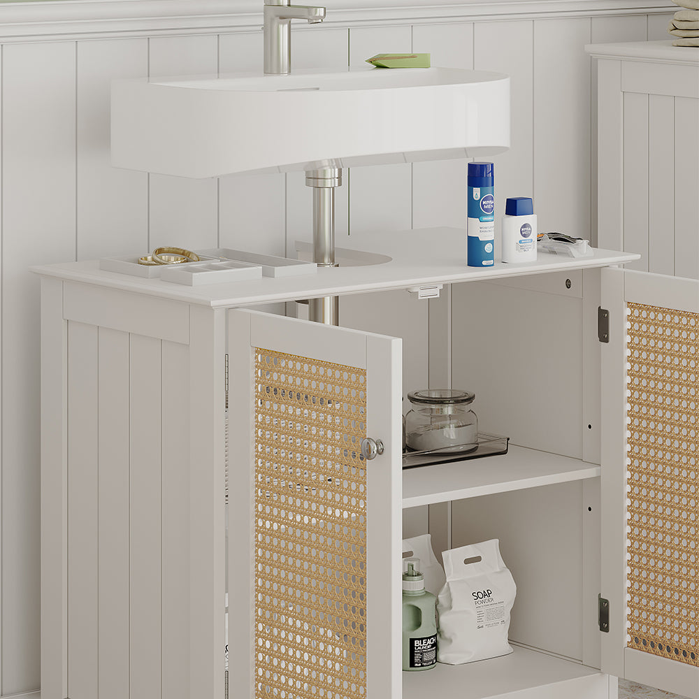 Vicco Mobile sottolavabo per bagno Bianco 60 x 58 cm con 2 porte