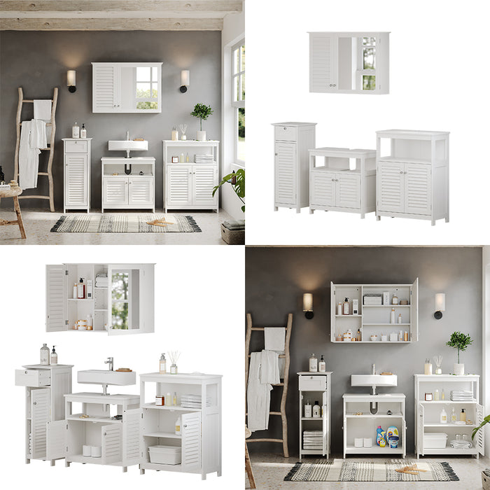 Vicco Set di mobili da bagno Bianco 4 pezzi, opzione 2