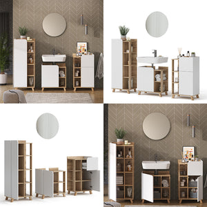 Vicco Set di mobili da bagno Sonoma/Bianco 4 parti