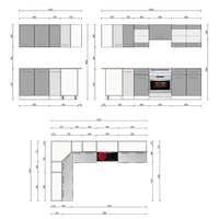 Vicco Cucina angolare completa Bianco/bianco lucido 267 x 167 cm , PL Marmo