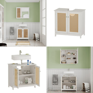 Vicco Mobile sottolavabo per bagno Bianco 60 x 58 cm con 2 porte