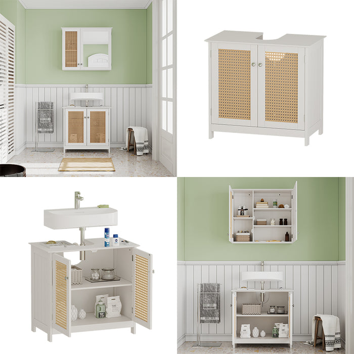 Vicco Mobile sottolavabo per bagno Bianco 60 x 58 cm con 2 porte