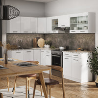 Vicco Cucina angolare completa Bianco/bianco lucido 267 x 167 cm , PL Marmo