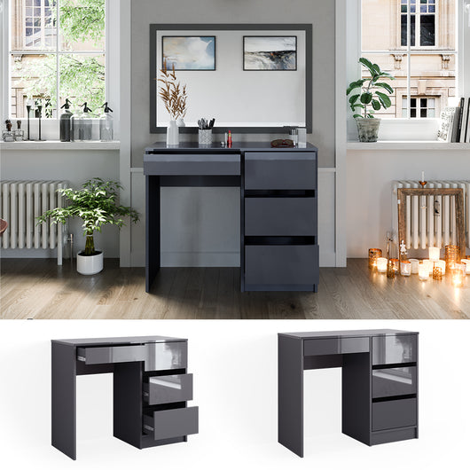 Vicco Tavolo da toeletta Antracite 40 cm con 4 cassetti