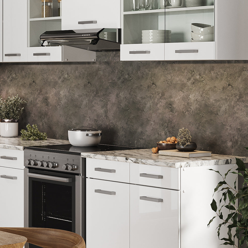 Vicco Cucina angolare completa Bianco/bianco lucido 267 x 167 cm , PL Marmo