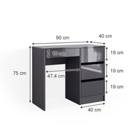 Vicco Tavolo da toeletta Antracite 40 cm con 4 cassetti