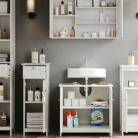 Vicco Set di mobili da bagno Bianco 5 pezzi, unità di base con ripiano intermedio