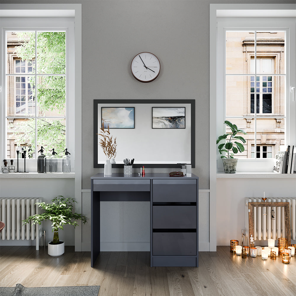 Vicco Tavolo da toeletta Antracite 40 cm con 4 cassetti